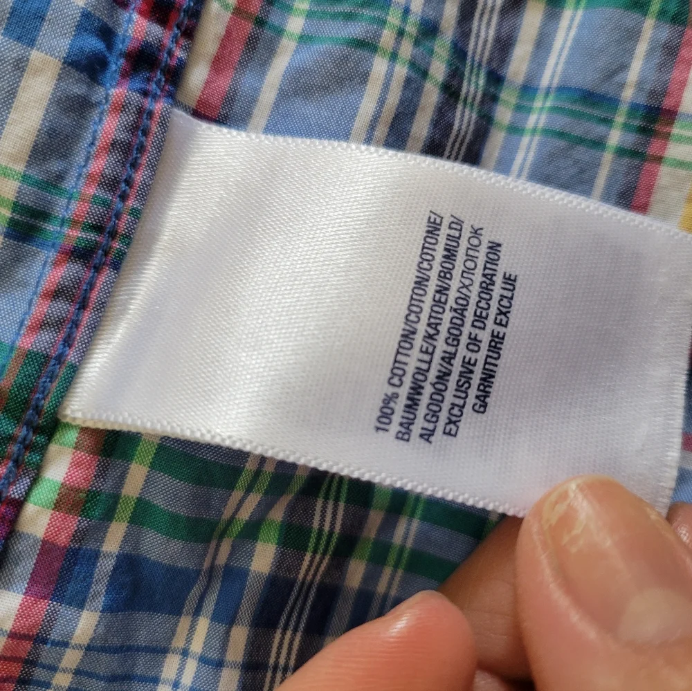 Ralph Lauren Blue‎ Plaid 100% Cotton Boy's Button Down Shirt Size 2T